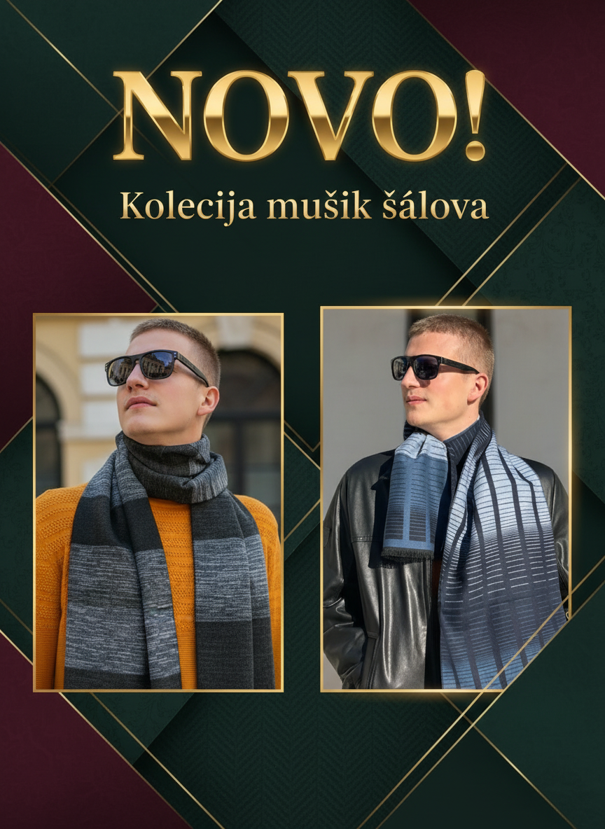 NOVO! Kolekcija muških šalova - vertikaalne